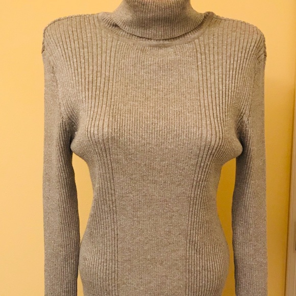 Valerie Stevens sparkle Gray Turtleneck - Picture 2 of 6
